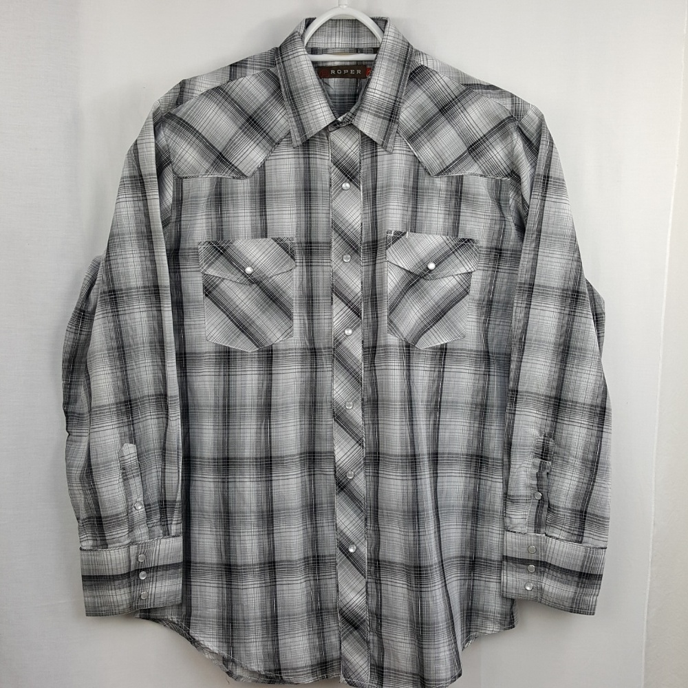 Roper Large Shirt Western Pearl Snap Embro…